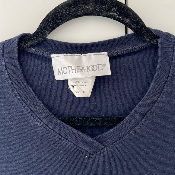 Motherhood Maternity 100% Cotton Made in USA Navy T-Shirt Size Medium - Picture 4 of 5